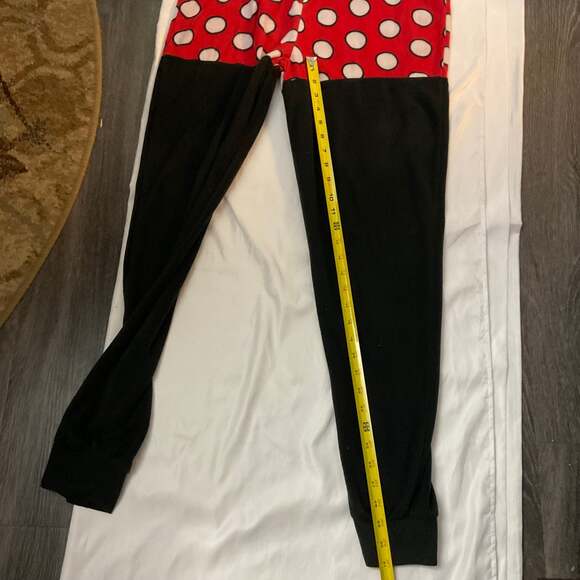 DISNEY Minnie Mouse Hooded Polka Dot Onesie Pajamas Costume Halloween M Holiday - Picture 7 of 8